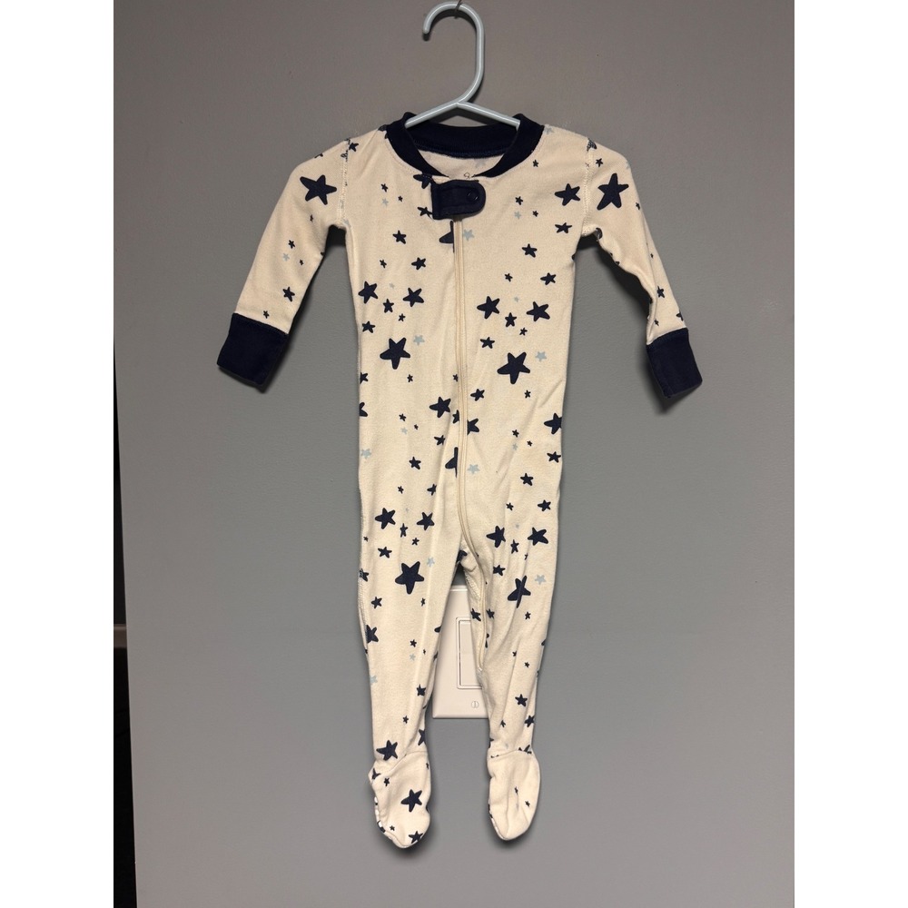 Moon and Back by Hanna Andersson Baby Star Print Organic Cotton Sleeper 3-6M